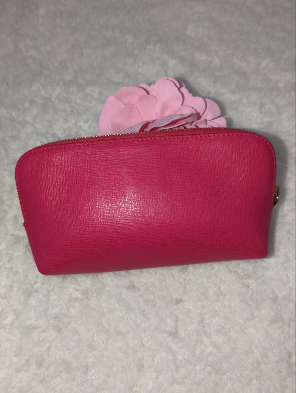 Furla- Pink Leather Cosmetic Pouch - Picture 5 of 5